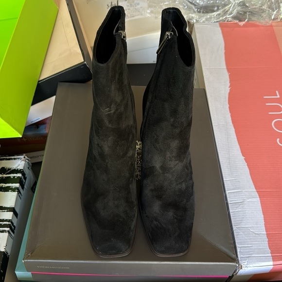 Sam Edelman Womens Osten Suede Stacked Heel Ankle Boots - Picture 4 of 7